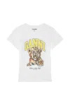 Ganni Organic Cotton T-shirt With Front Print In White