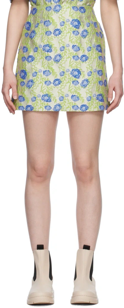 Ganni Gray 3d Miniskirt In 873 Oyster Gray