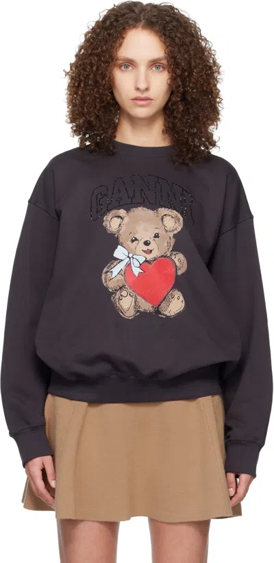 Ganni グレー Bear スウェットシャツ In Black
