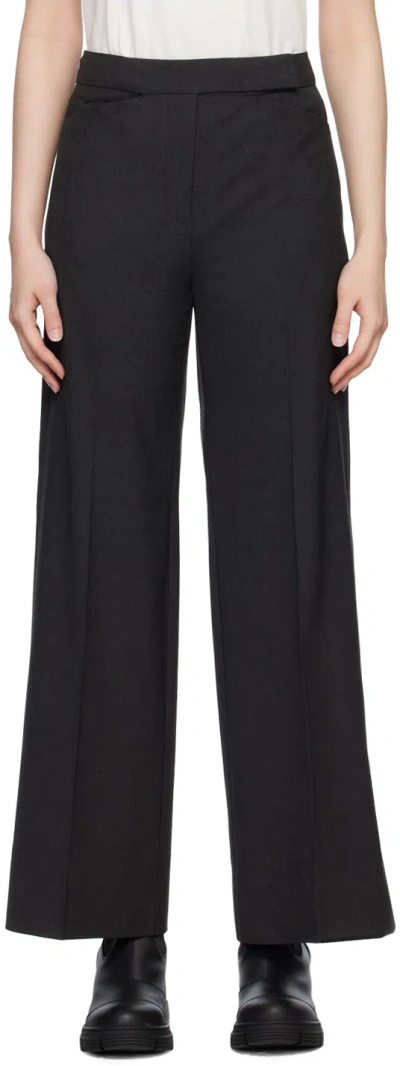 Ganni Gray Drapey Trousers In 252 Phantom