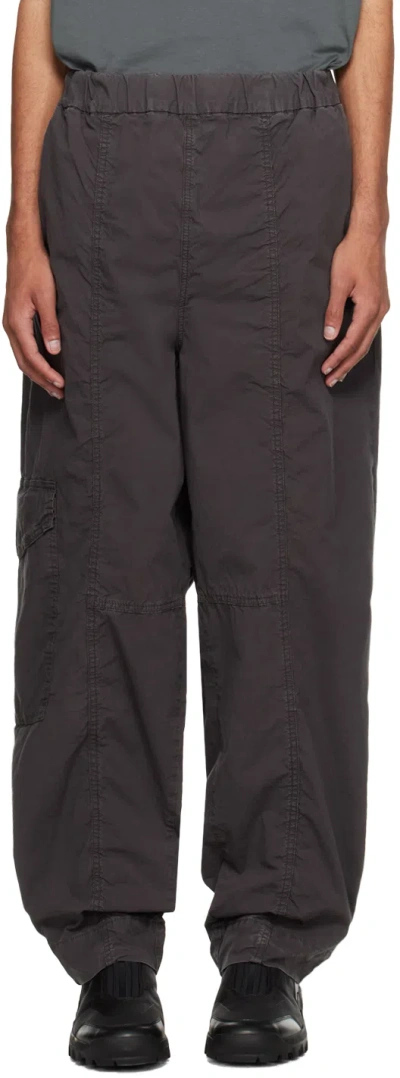 Ganni Gray Embroidered Lounge Pants In Phantom 252