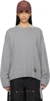 Ganni Gray Future Mixed Wool Oversized Sweater In 921 Paloma Melange
