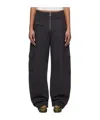 Ganni Gray Heavy Fleece Cargo Lounge Pants In Black