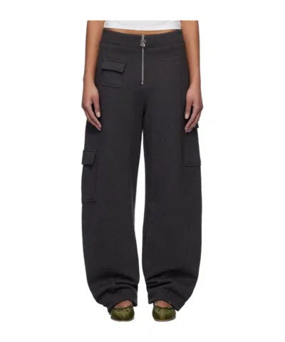 GANNI GRAY HEAVY FLEECE CARGO LOUNGE PANTS