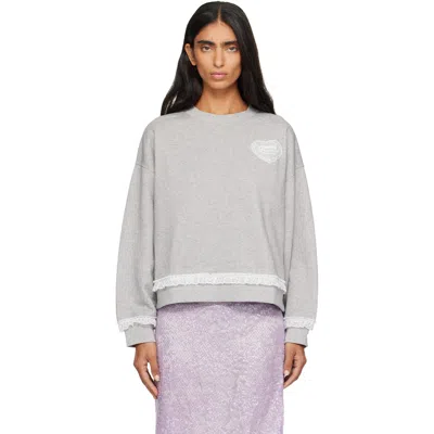 Ganni Gray Isoli Sweatshirt In 920 Paloma