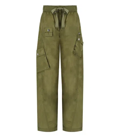 Ganni Duchesse Green Pants