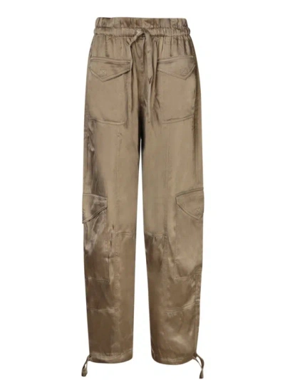 Ganni Tapered Cargo Trousers In Green