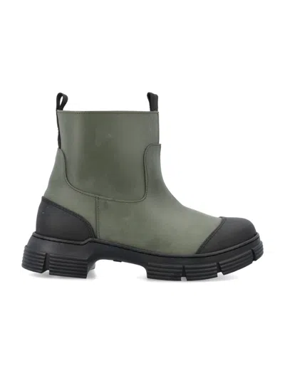 Ganni Green Color Block Boots