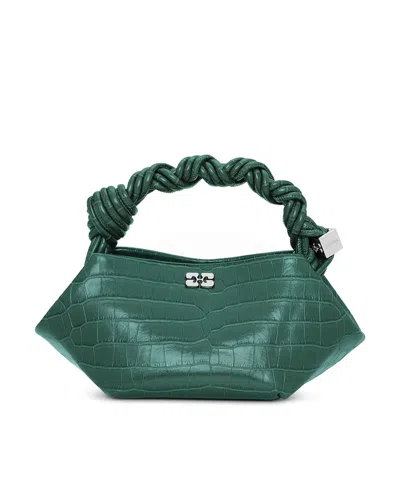 Ganni Green Croco Patent Mini  Bou Bag