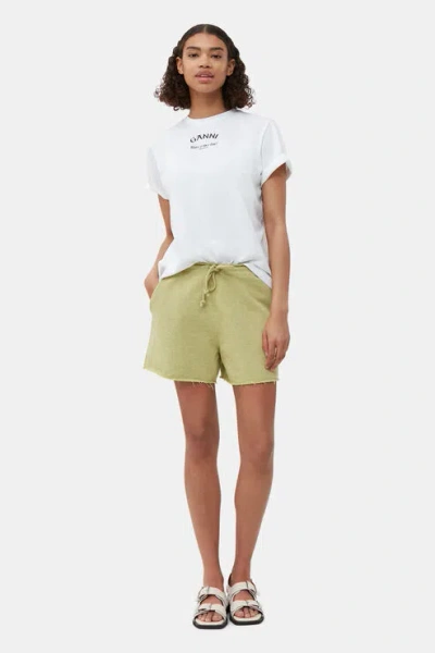 Ganni Green Isoli Drawstring Shorts In 762 Leek Green