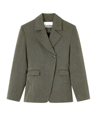 Ganni Green Mouline Blazer