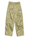 Ganni Womens Boa Elasticated Patch-pocket Shell Trousers In Green