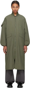 Ganni Green Oversized Shell Coat & Vest Set In Beetle