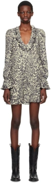 Ganni Green Georgette Minidress In 198 Lemon Icing