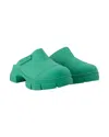 Ganni Recycled Rubber Retro Mules In Green