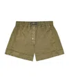 Ganni Green Washed Cotton Shorts In Green