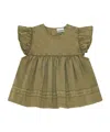 Ganni Ruffled Flared Top In Green