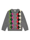 Ganni Cardigan Checkered Argyle Pattern