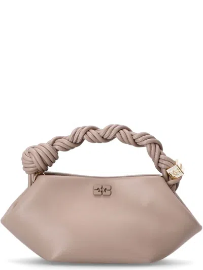 Ganni Grey Bou Mini Crossbody Bag In Gray