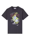 Ganni Organic Cotton Floral Graphic T-shirt In Black
