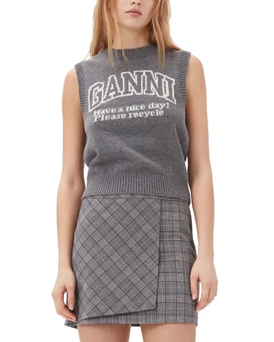 GANNI GREY GRAPHIC VEST