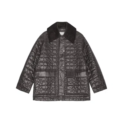 GANNI GANNI GREY JACKETS - PUFFER JACKETS WOMEN