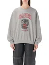 Ganni Women Margot Kitty Organic Cotton Sweatshirt In Gray