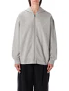 Ganni Womens Isoli Teddy Oversized Zip Hoodie In Gray