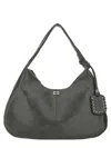 Ganni Womens Steal Grey Bou Hobo Medium Leather-blend Shoulder Bag In Gray