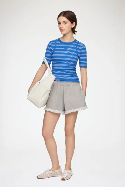Ganni Grey Shorts In Gray