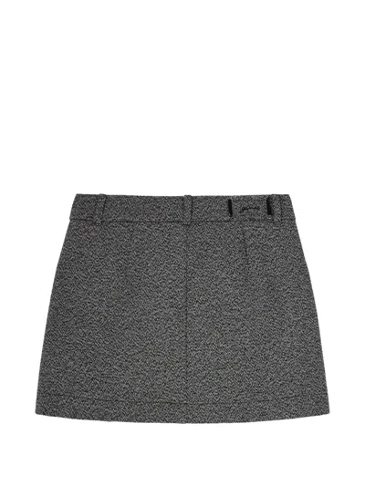 Ganni Grey Suiting Mini Skirt In Gray