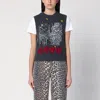 Ganni Logo Intarsia Wool-blend Sweater Vest In Grey