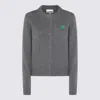 Ganni Future Knit Cardigan Crewneck In Gray