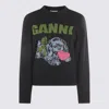 Ganni Sweater With Dog Graphics In Black