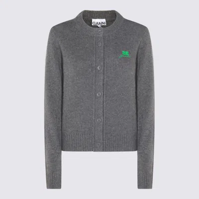 GANNI GREY WOOL KNITWEAR