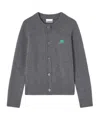 Ganni Grey Wool Mix Cardigan In Gray