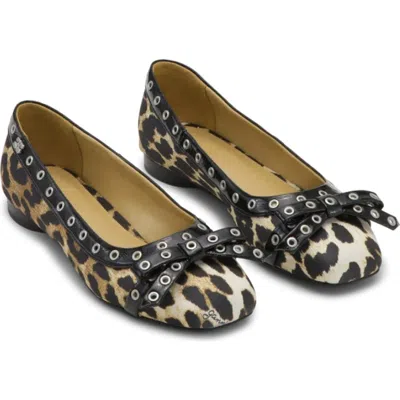 GANNI GANNI GROMMET BOW BALLET FLAT