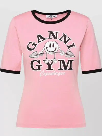Ganni 'gym' Lyocell Blend T-shirt In Multi