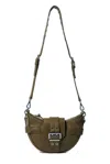 Ganni Half-moon Shape Small Bucky Crossbody Bag In Green