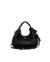 Ganni Black Handbag With Removable Shoulder Strap And Pendant With Logo In Faux-leather Woman In Black