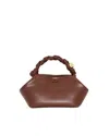 Ganni Borsa A Mano Bou Bag Small Chocolate Fondant In Brown