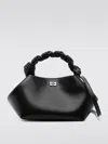 Ganni Bou Bag Small Crinkle Oleatex Handbags In Black
