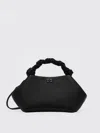 Ganni Small Grained Bou Bag With Twisted Handle In Black