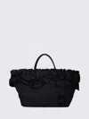 Ganni Black Nylon Ruffled Xxl Shopper Bag In Black