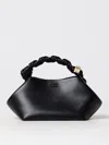 Ganni Hexagonal Leather Shoulder Bag With Butterfly Detail In Black