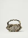 Ganni Leopard Print Mini Bou Bag With Twisted Handle