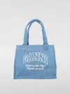 Ganni Denim Shopping Bag In Denim