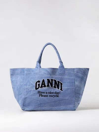 Ganni Handbag  Woman Color Gnawed Blue