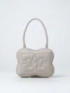 Ganni Small Egret Butterfly Shoulder Bag In Grey