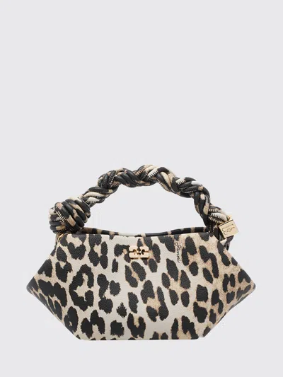 Ganni Handbag Woman Color Brown In Animal Print